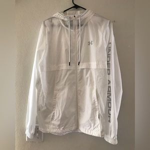 Under Armour Windbreaker Jogger Heat Gear Jacket White Medium NWOT